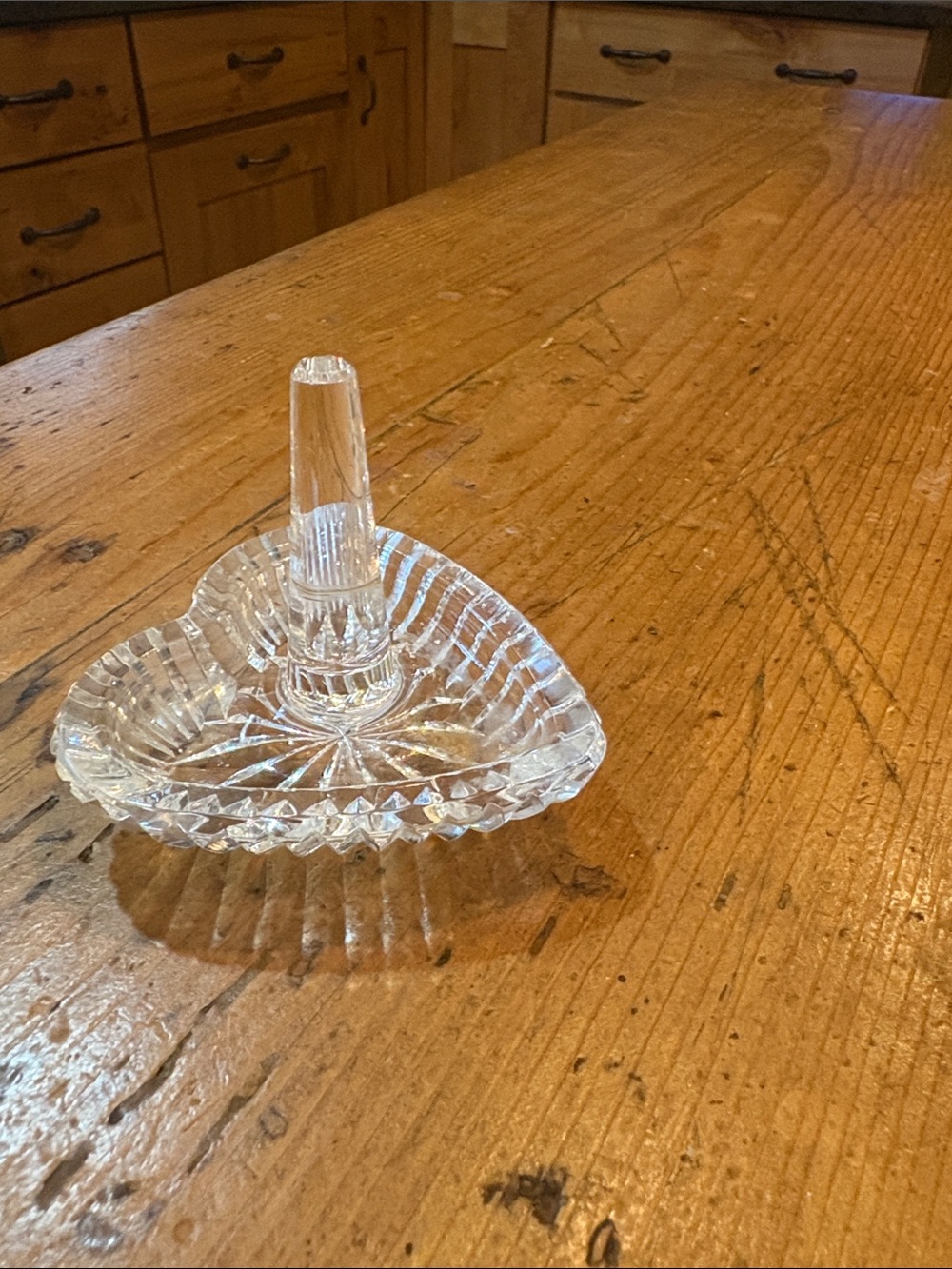 Clear Glass Heart-Shaped Ring Holder and Jewelry Tray unsure if Waterford